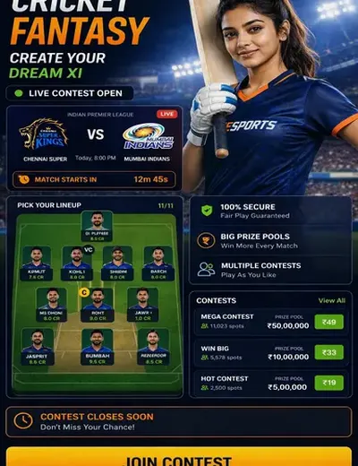 Play77 (play 77) fantasy cricket & matchday visual 3